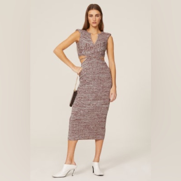 SELF-PORTRAIT
Crossover Rib Knit Midi Dress Size L - Picture 13 of 15